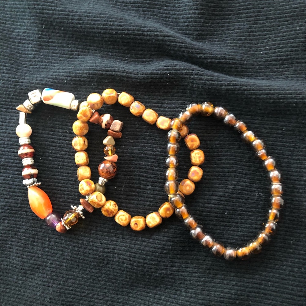 3 beaded stretch bracelet